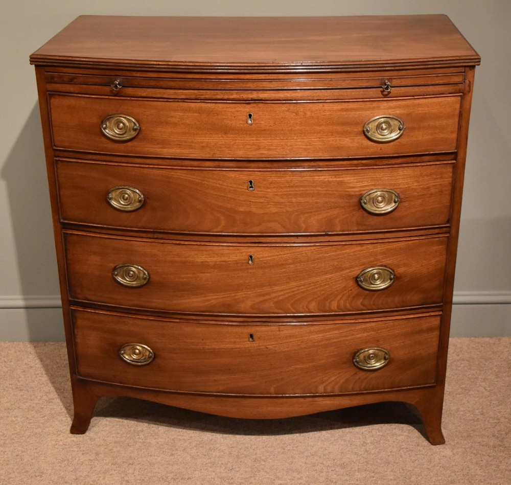 A Late 18th Century Mahogany Bow Fronted Chest of Drawers