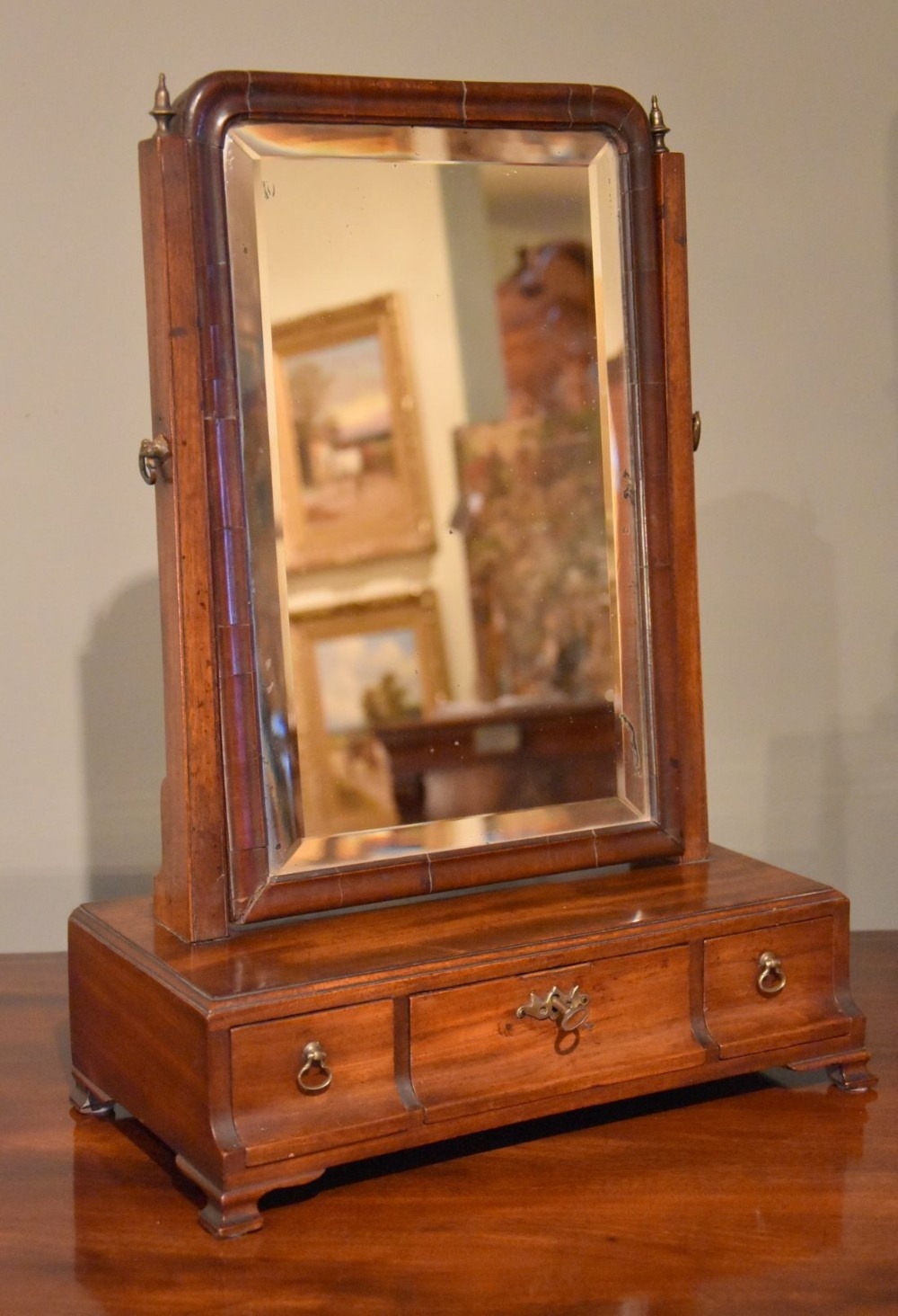 A Small George II Mahogany Toilet Mirror 
