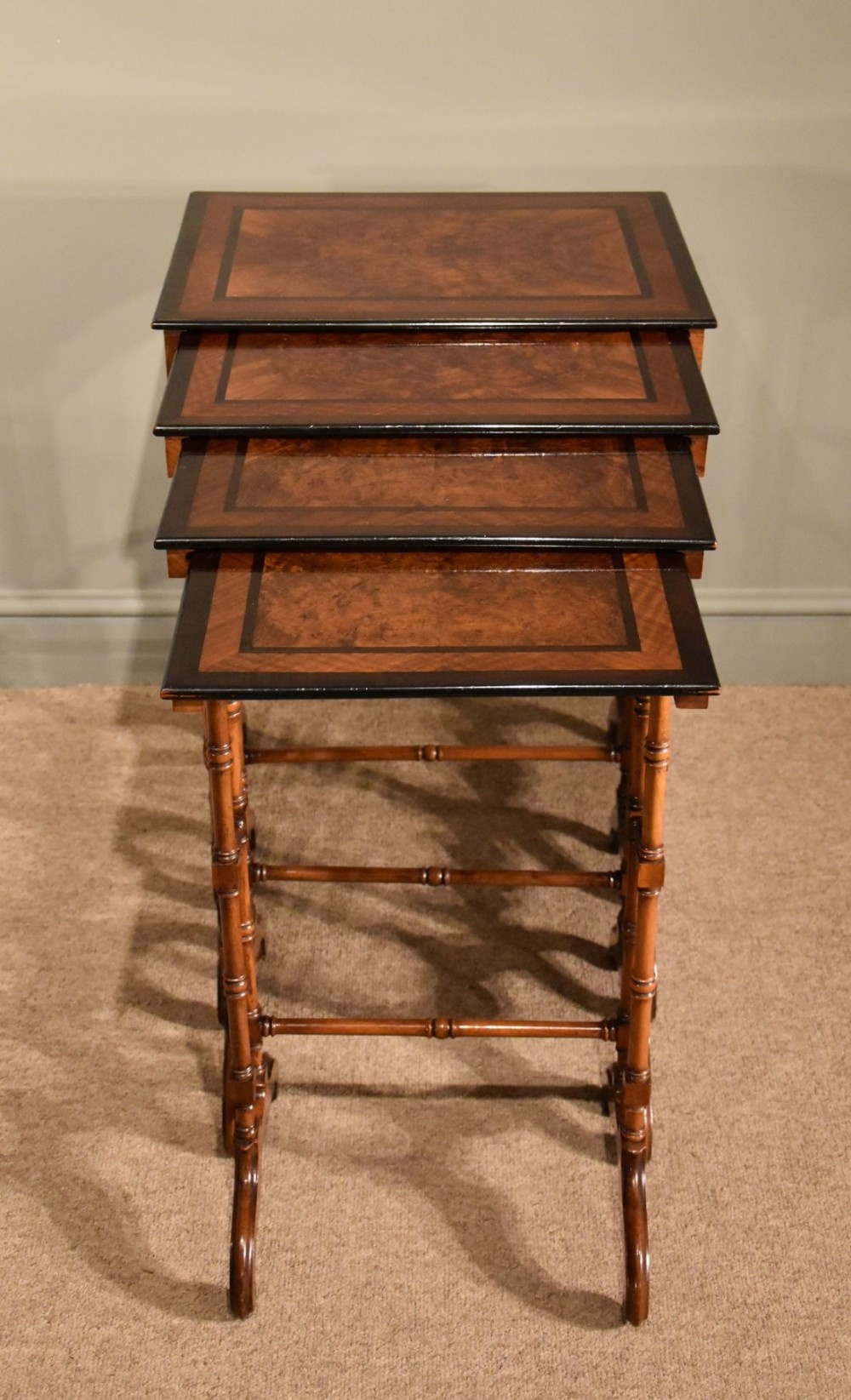 19th Century English Walnut Quartetto Nest of Tables 