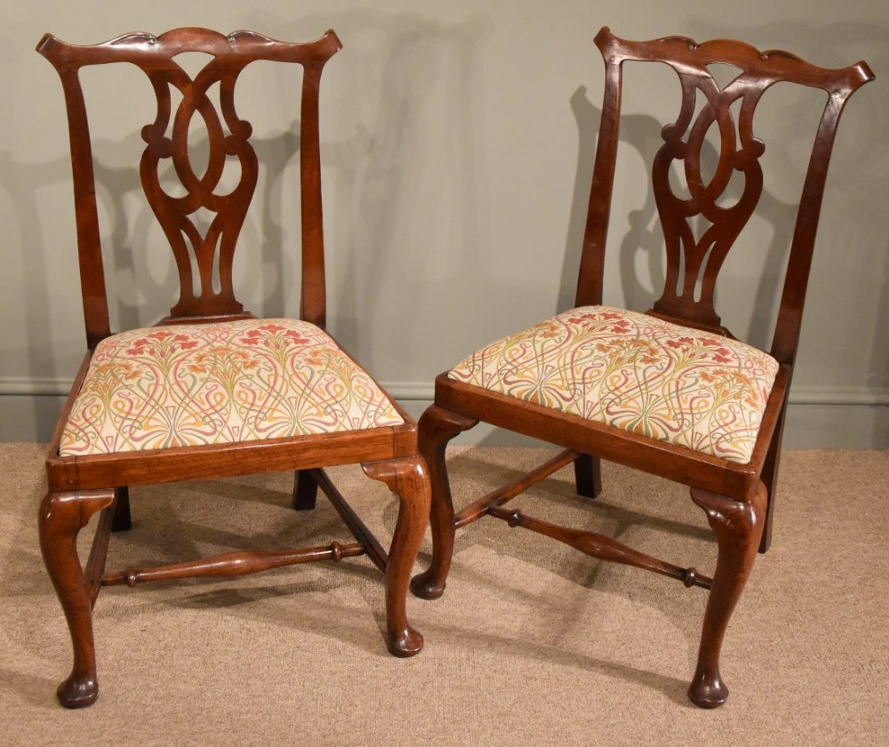 A Handsome Pair of Mid 18th Century Virginia Walnut Side Chairs