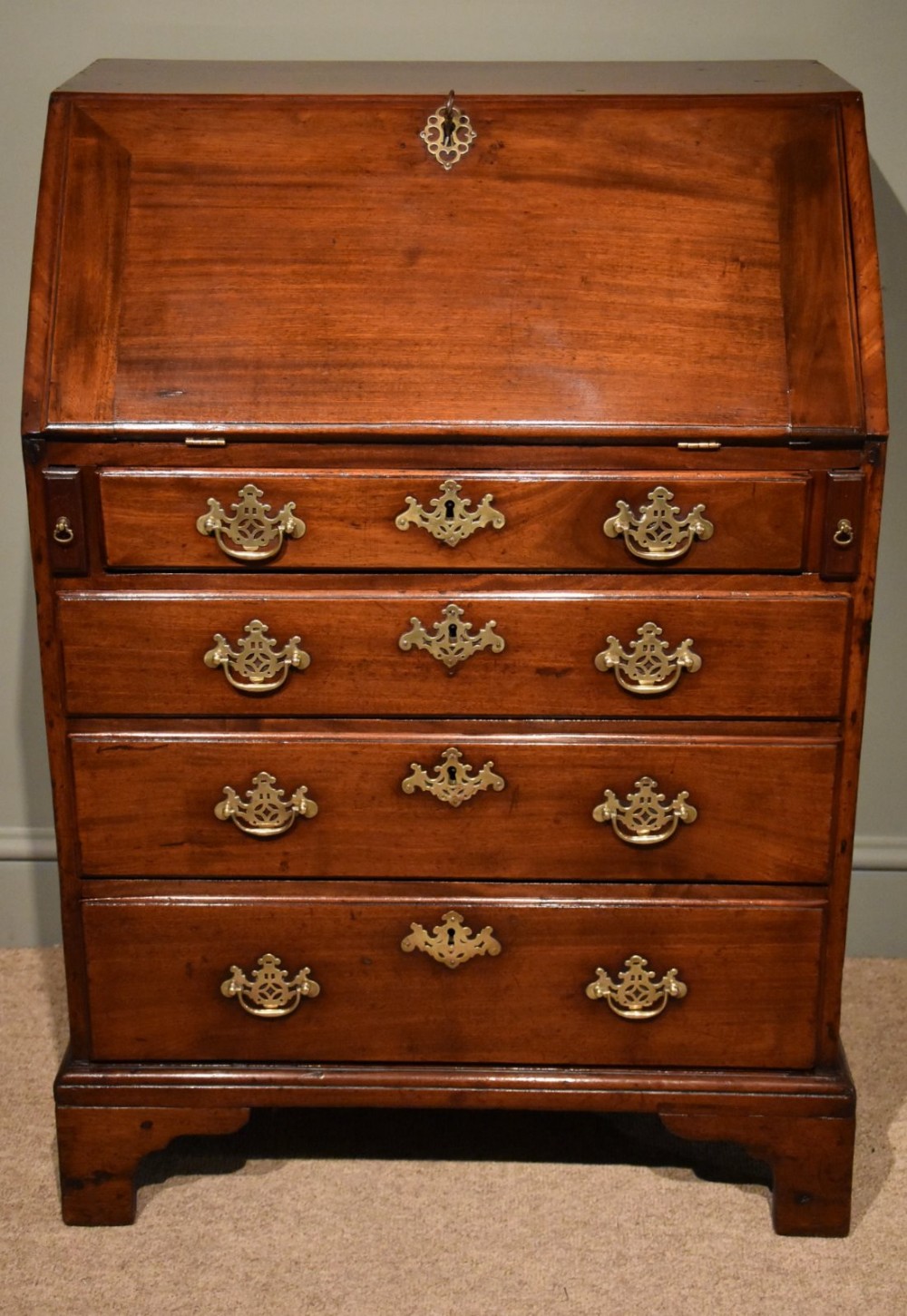 A Diminutive George III Mahogany Bureau
