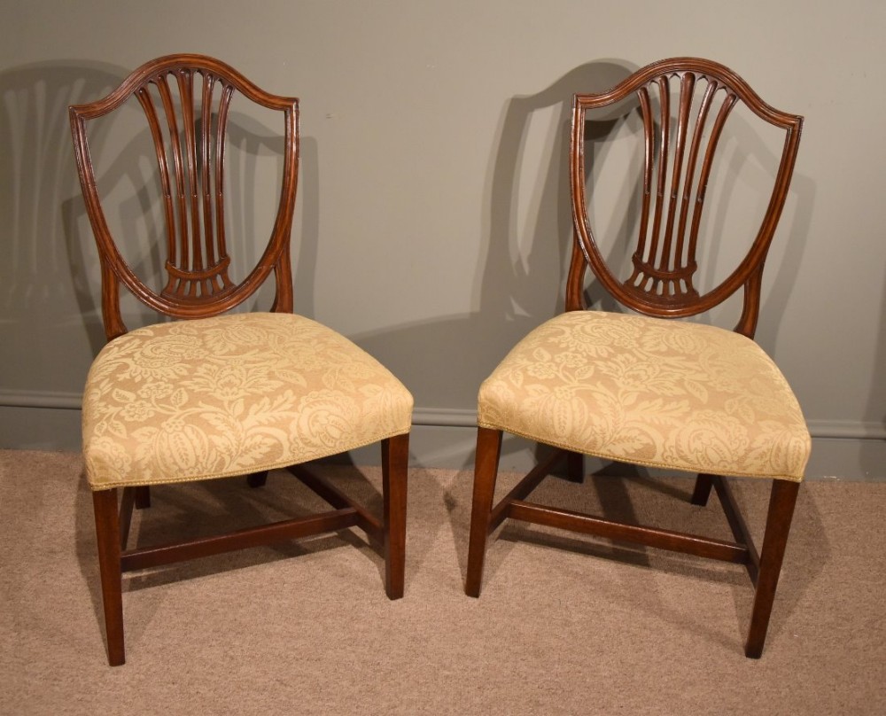 Pair of George III Mahogany Hepplewhite Chairs