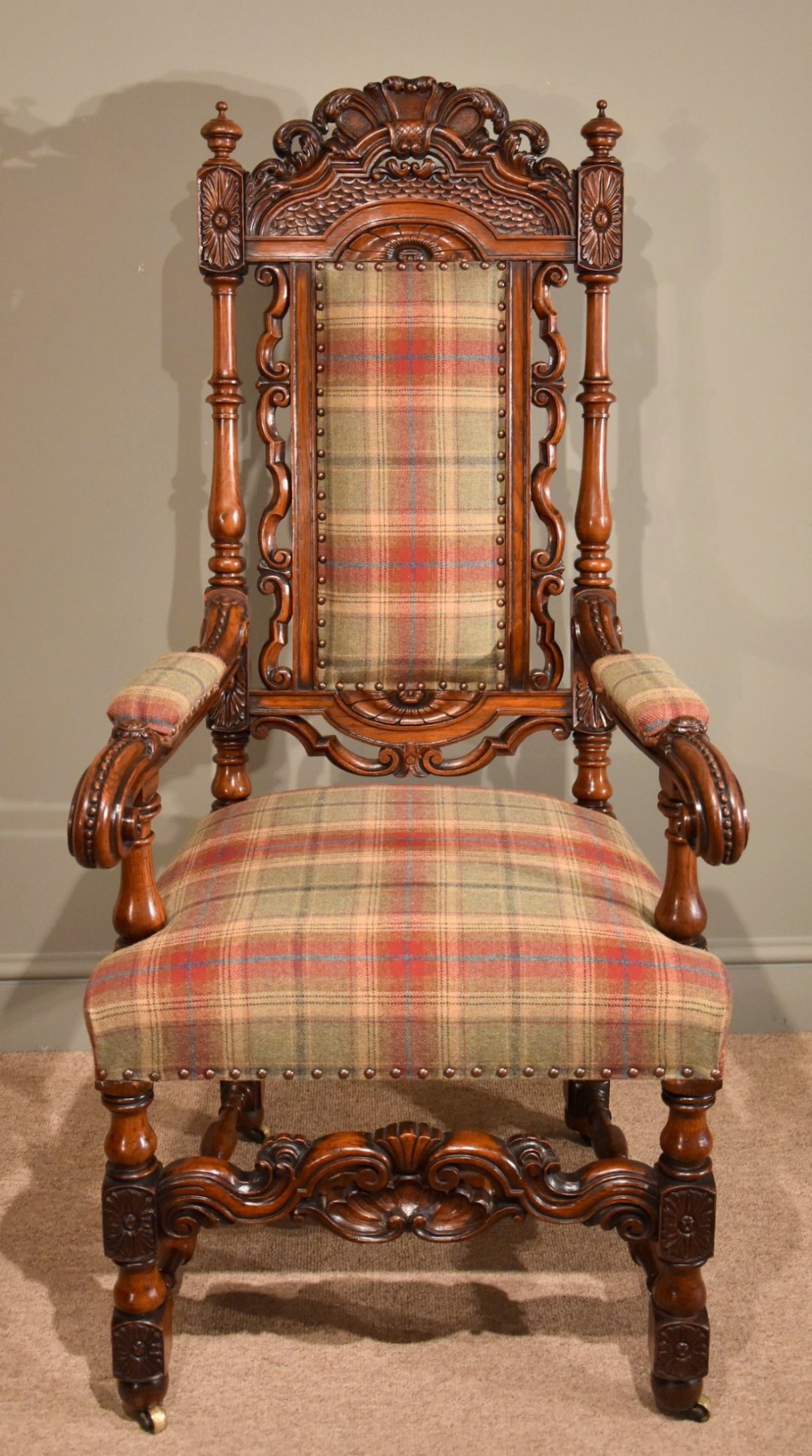 Late 19th Century Oak Carved Chair 
