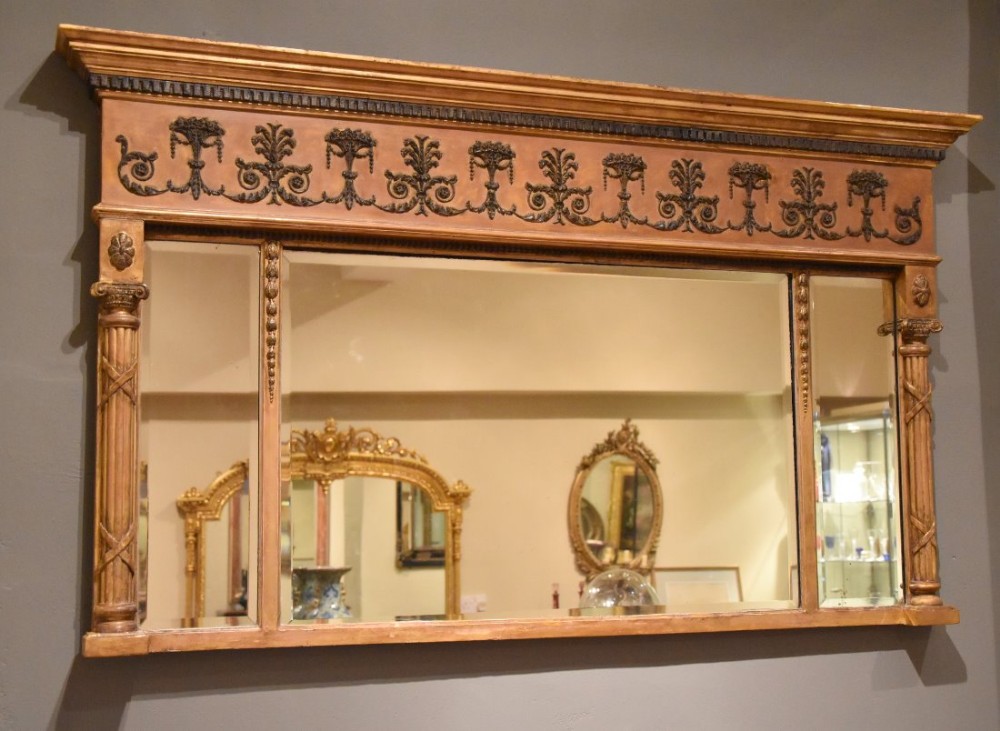 A Large Regency Plate Overmantel Mirror