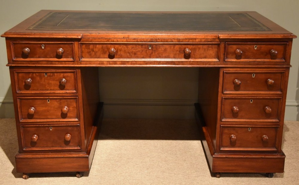 A Mid Victorian Mahogany Pedestal desk