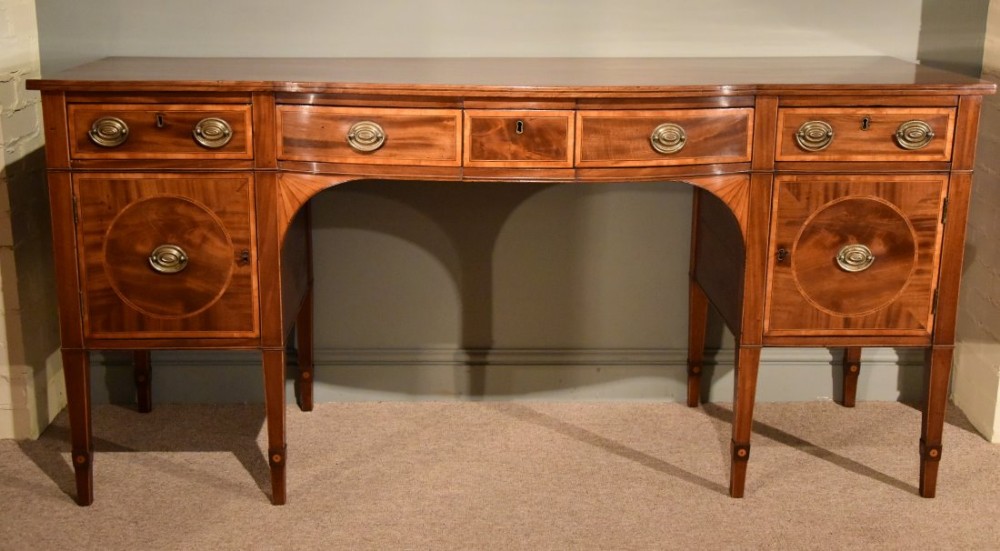 A Good George III Sheraton Period Mahogany Sideboard 