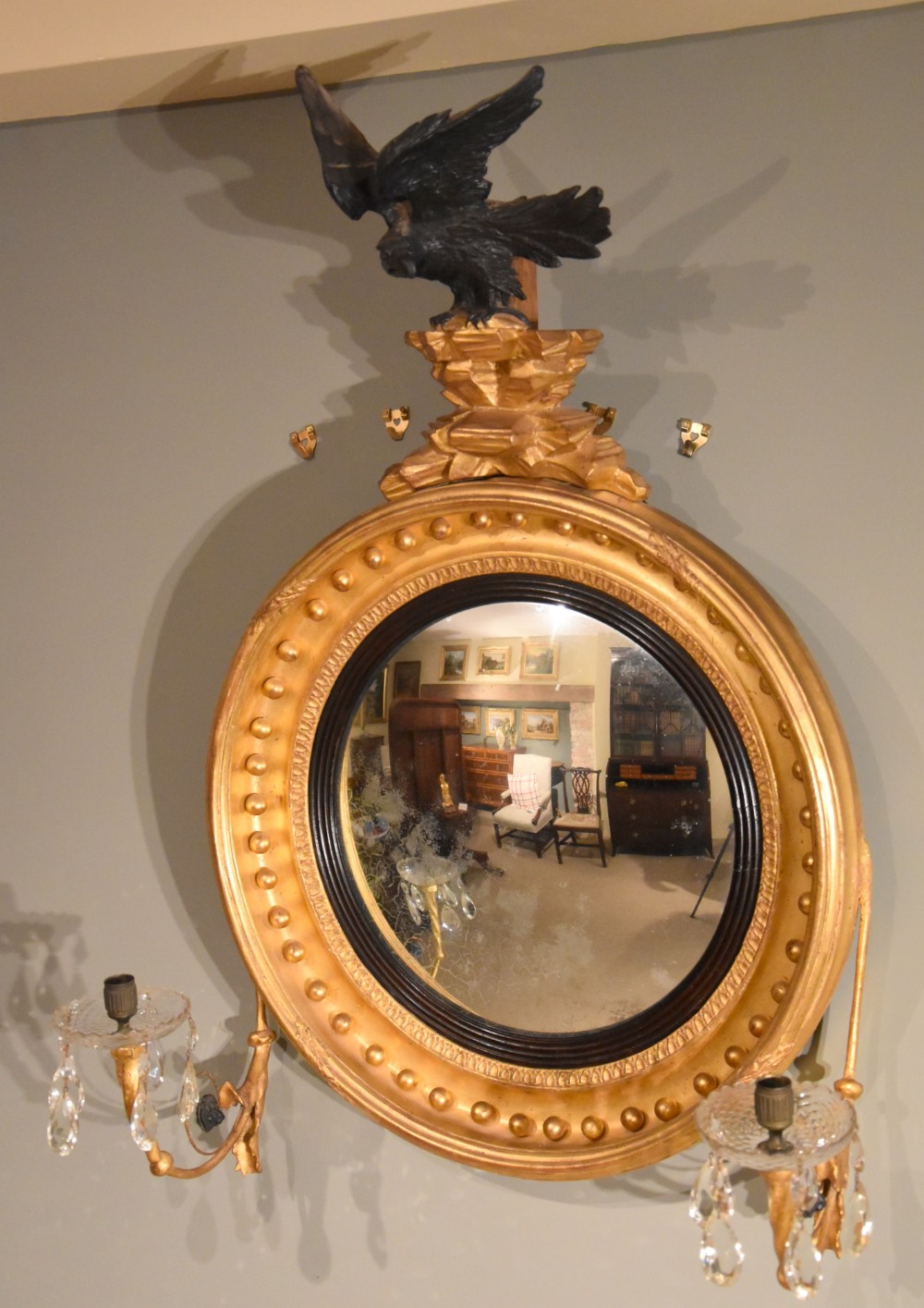 Regency Gilt wood Convex Mirror 