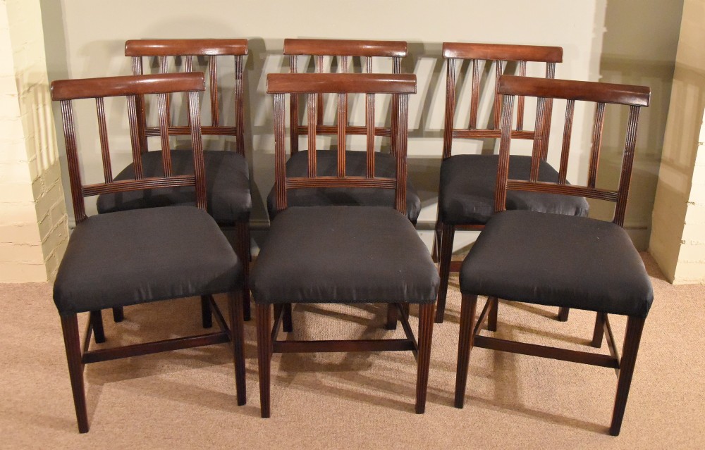 An Elegant Set of Six Regency Period Mahogany Dining Chairs