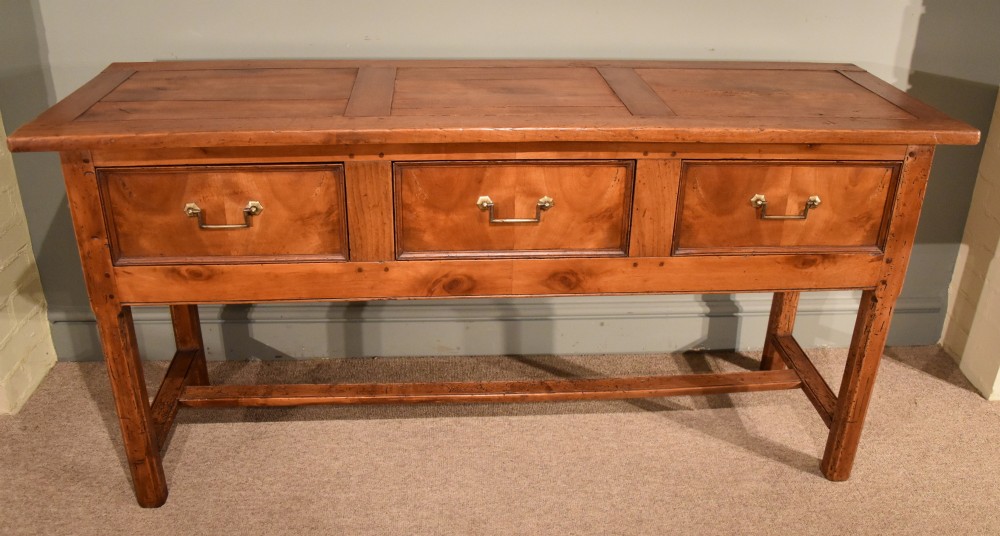 A French Mid 19th Century Cherry Wood Three Drawer Server