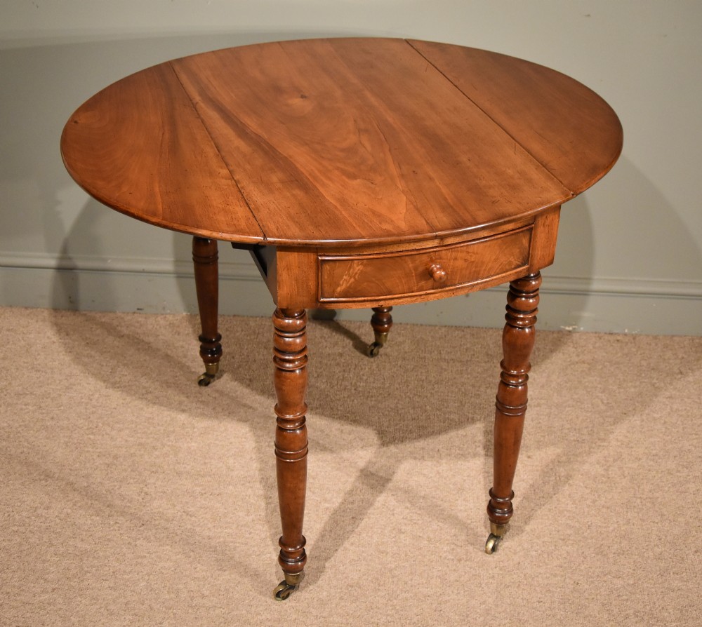Walnut Two Drawer Bow Ended Pembroke Table