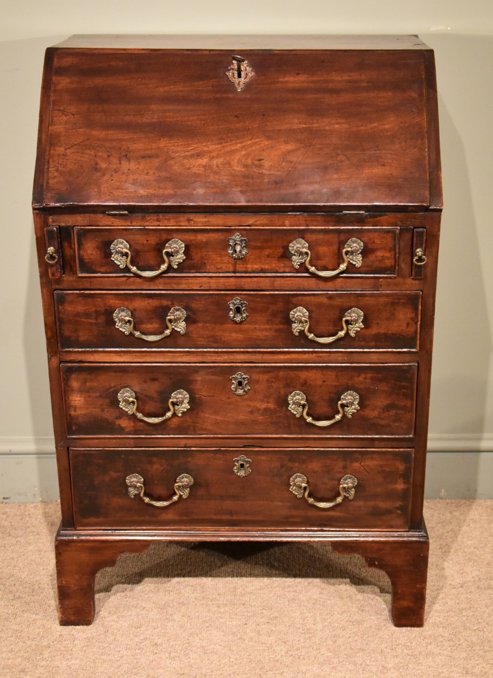A Diminutive George III Mahogany Bureau