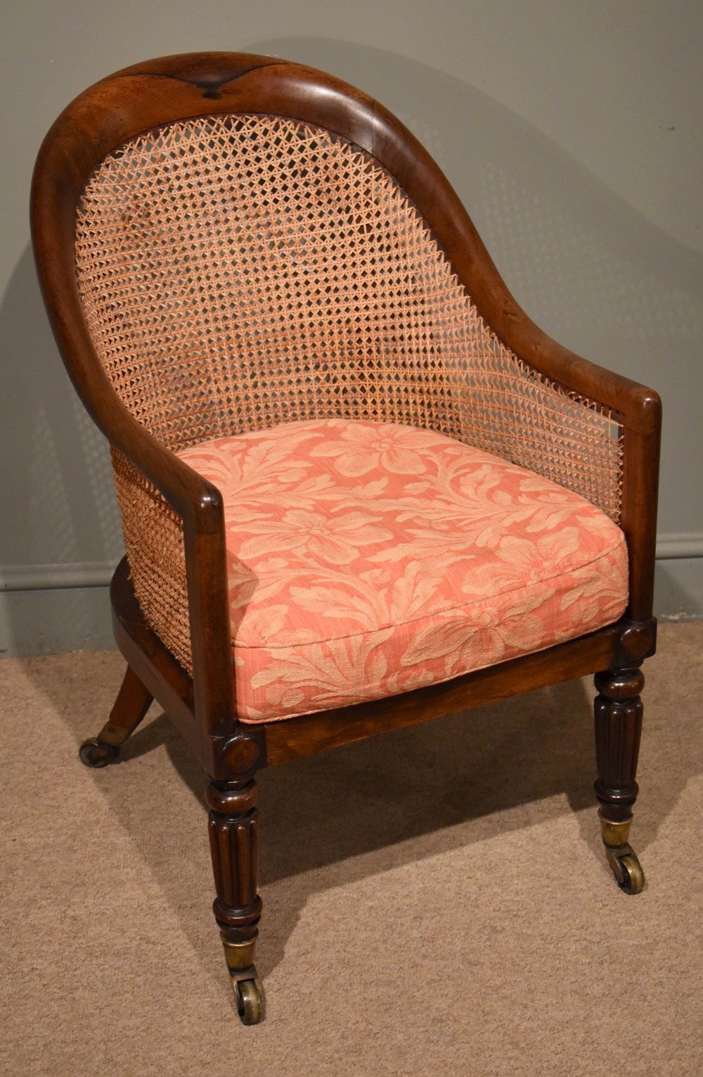 A Good Regency Period Rosewood Caned bergere Armchair  