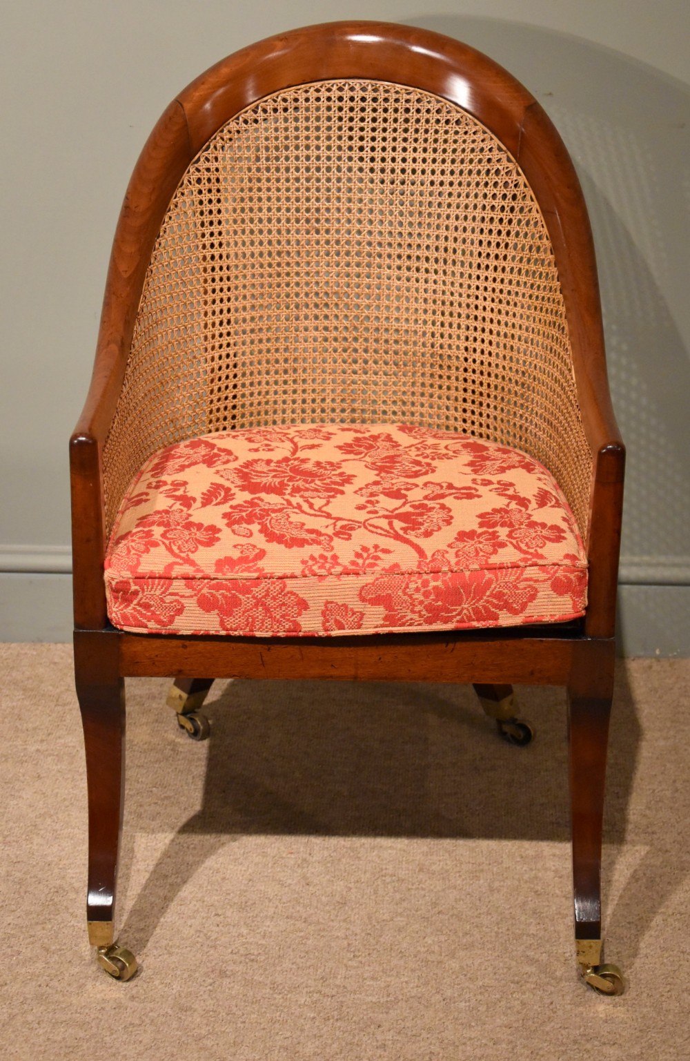A Good Regency mahogany Bergere Armchair