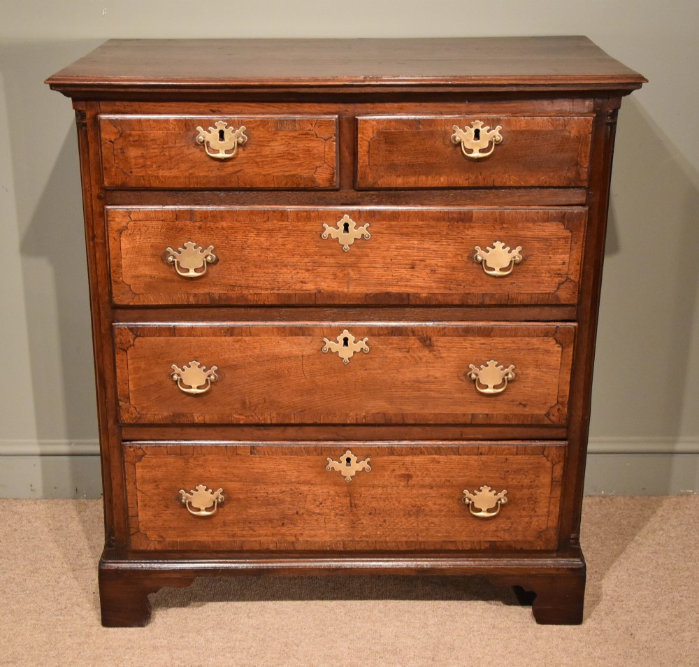 George III North Country Oak and Crossbanded Chest 
