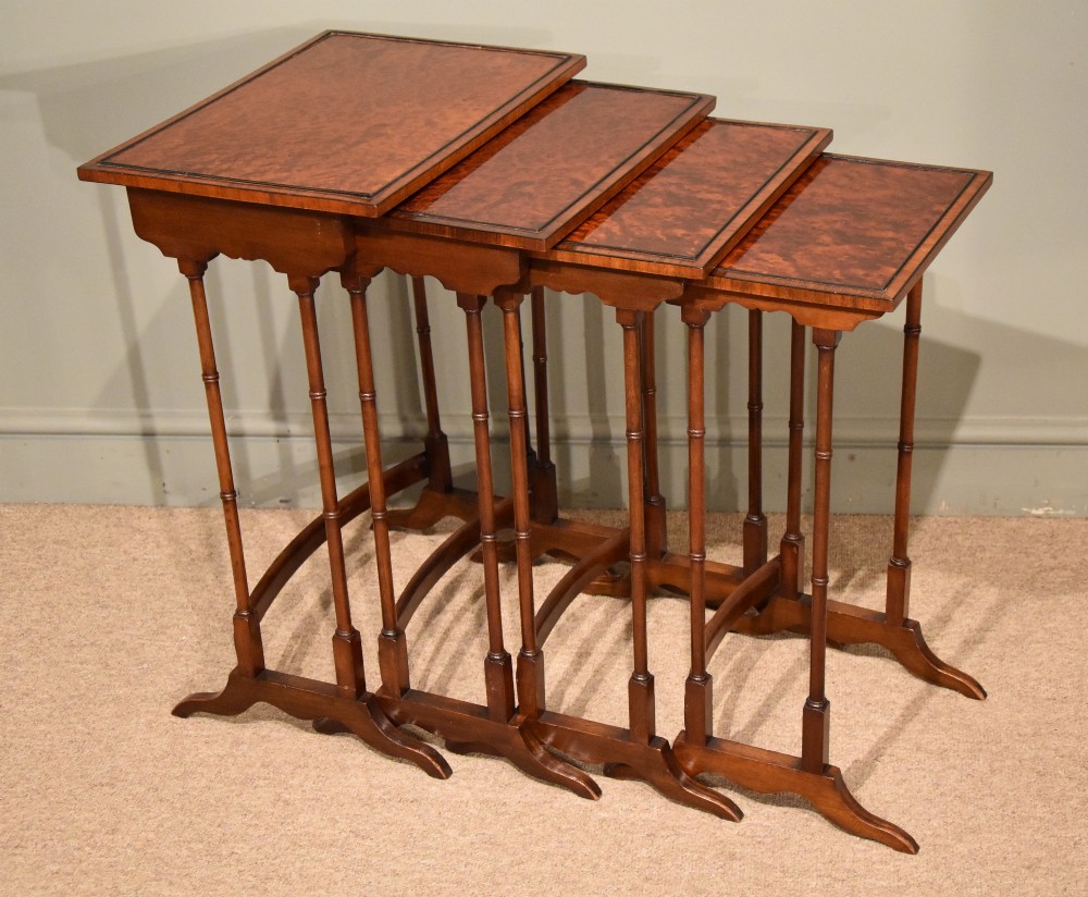 A Good Nest of Four Late 19th Century Thuya Tables