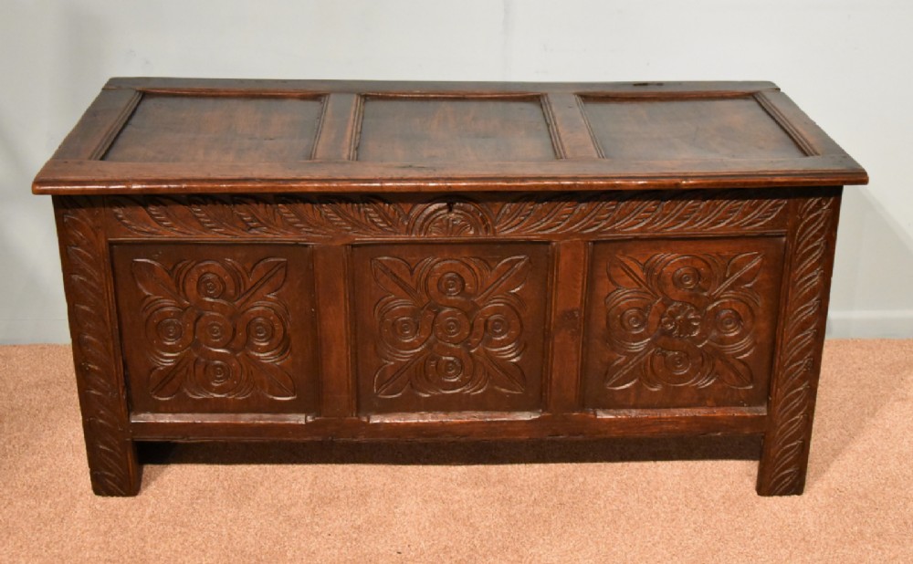  Late 17th Century Oak Carved Coffer