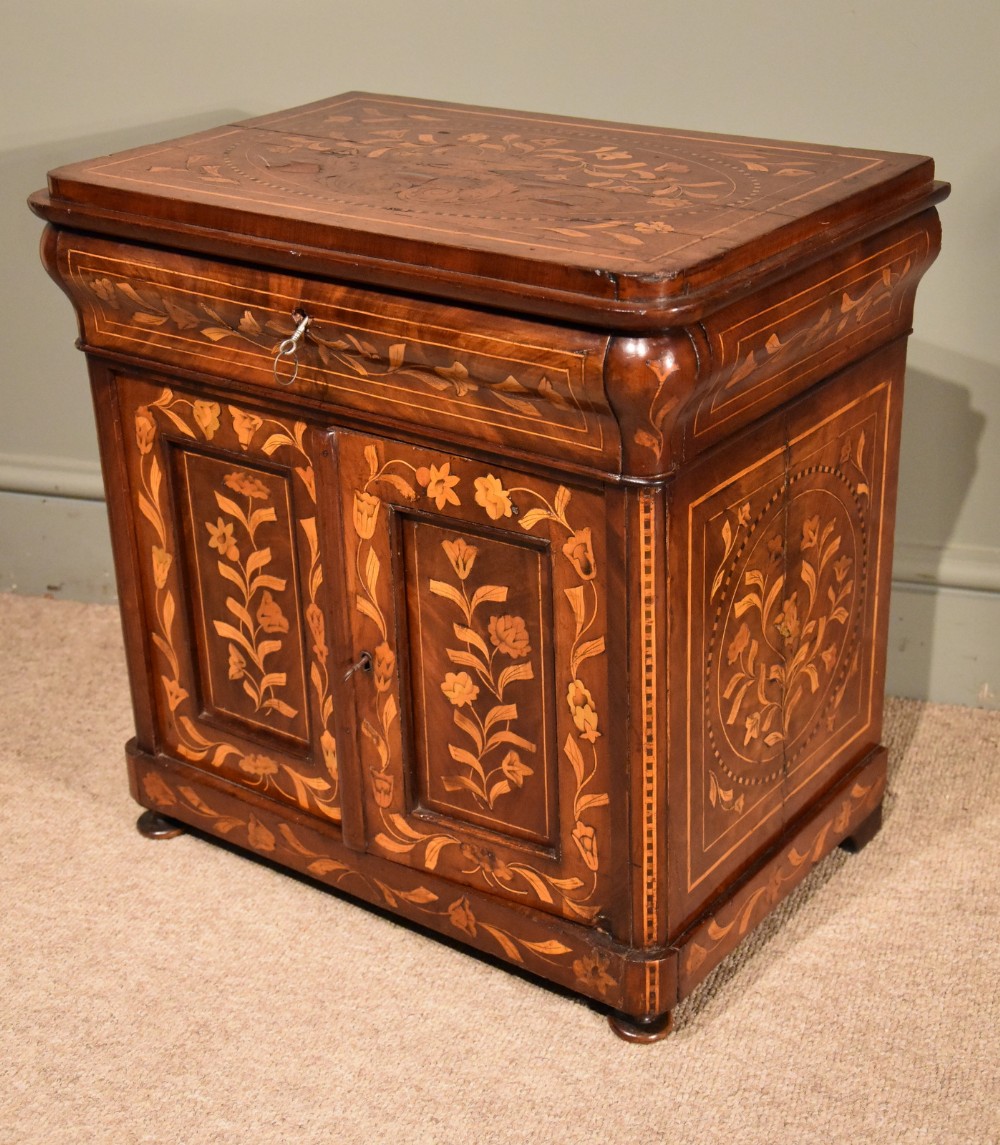 Early 19th Century Dutch Marquetry Miniature Cupboard 