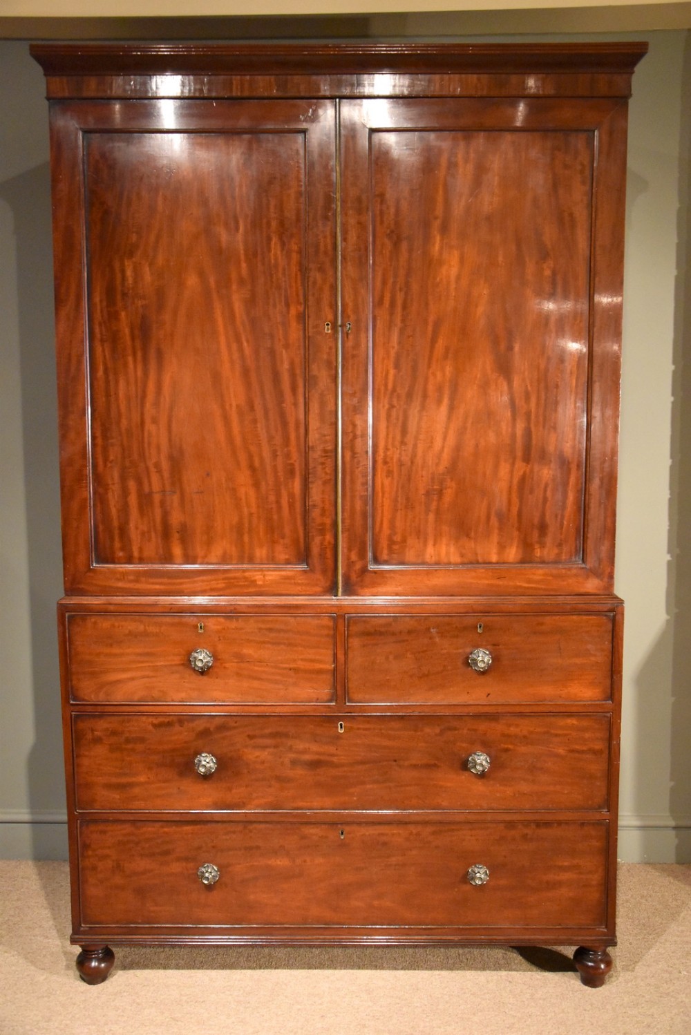 William IV Mahogany Linen Press.