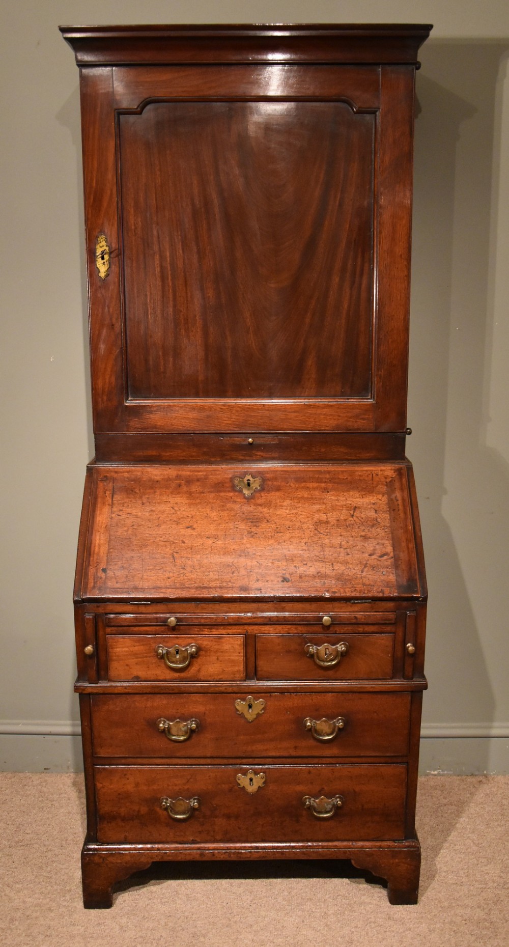 A Fine Small George II Mahogany Bureau Bookcase