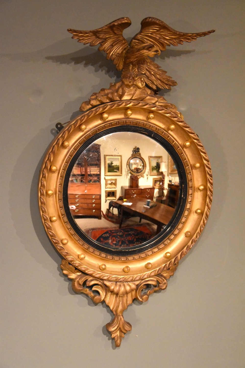 Small Convex Mirror with Eagle Surmount