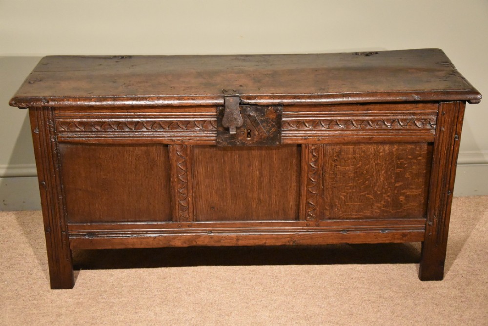 Oak Transitional Period Oak Coffer 