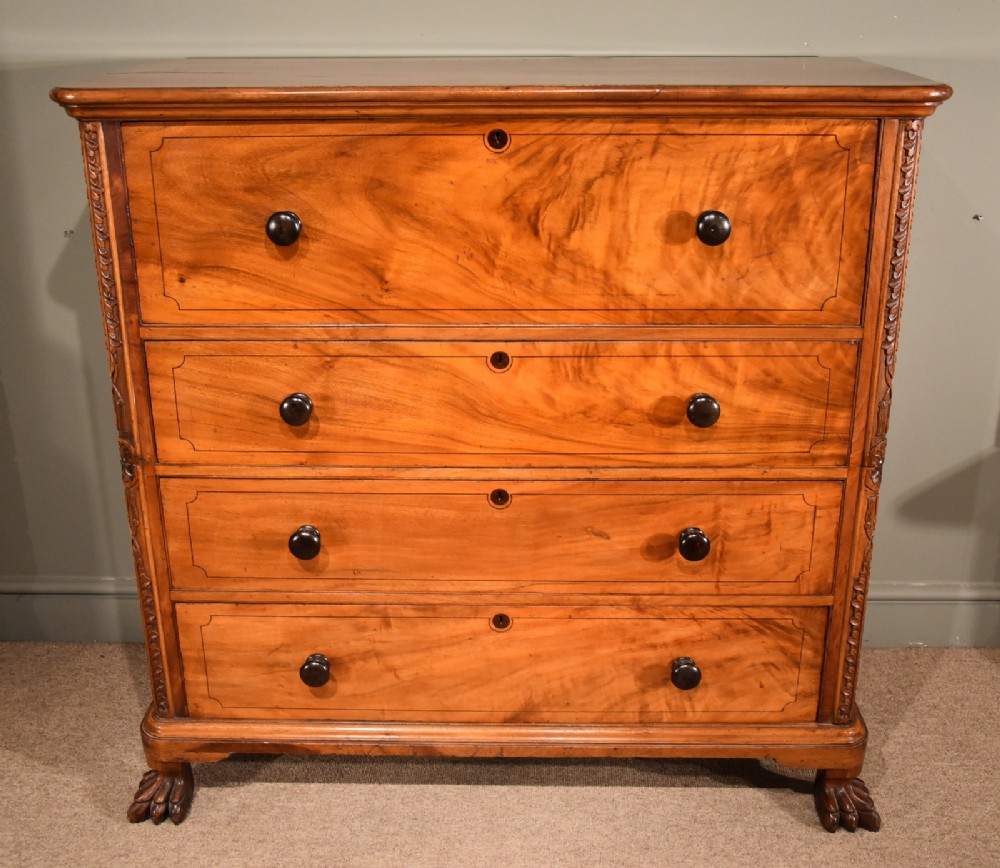 Regency Period Camphor wood Campaign Secretaire Chest of Drawers