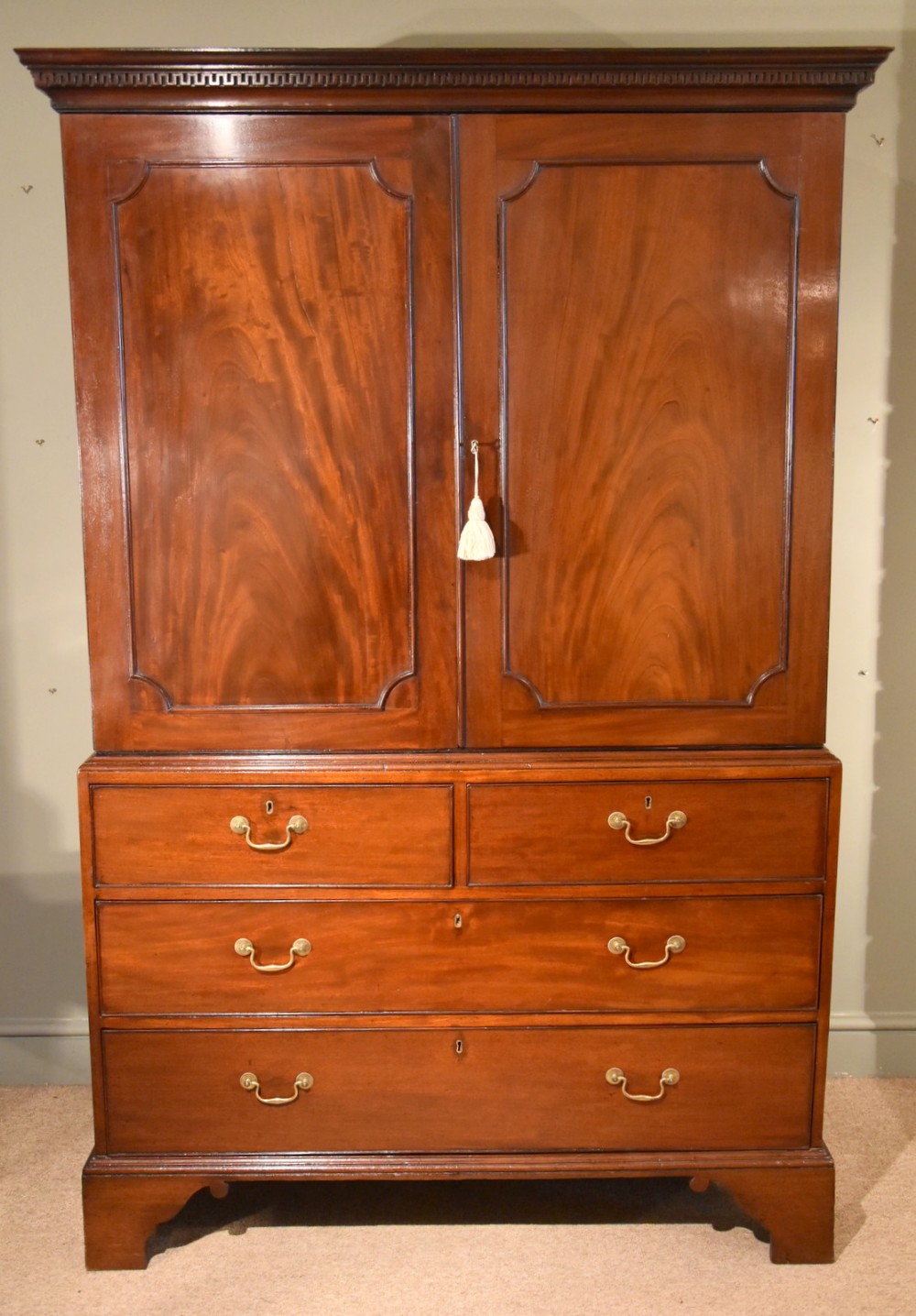 George III Mahogany Linen Press