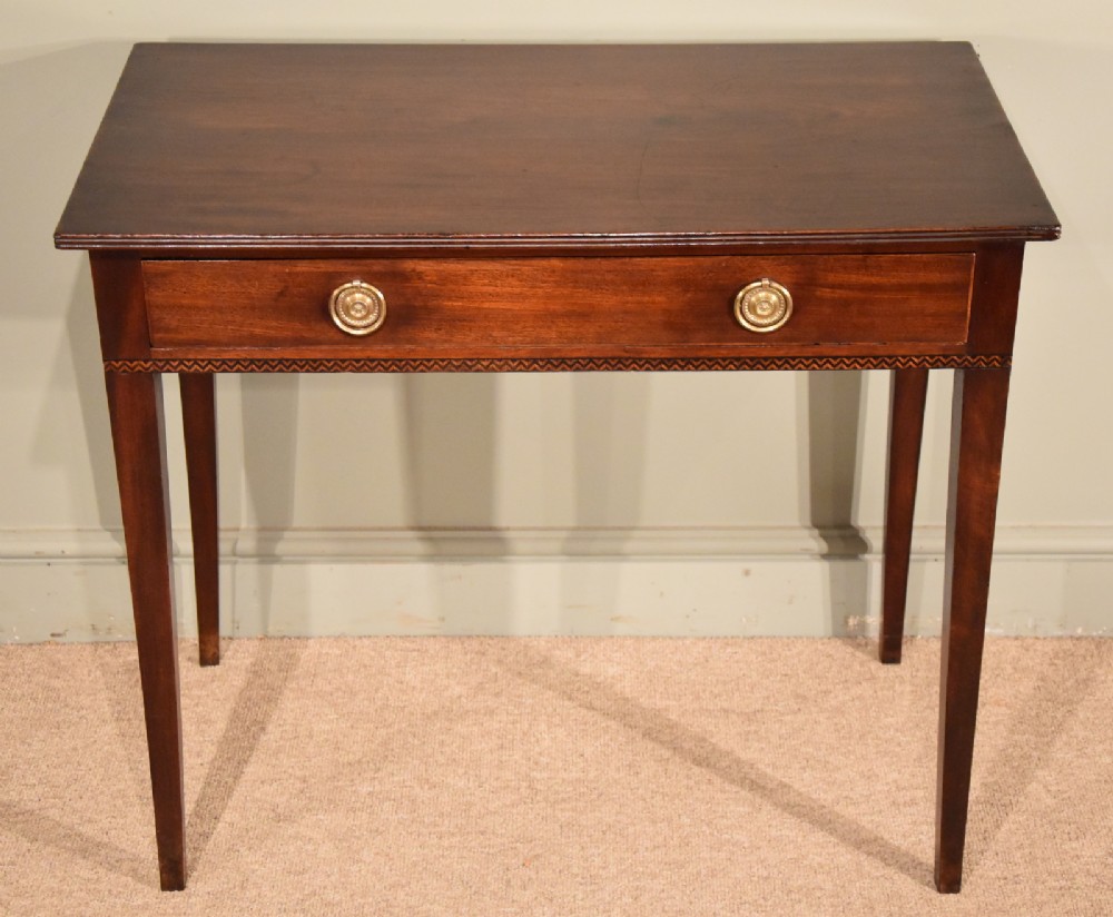 An Elegant George III Mahogany Single Drawer Side Table