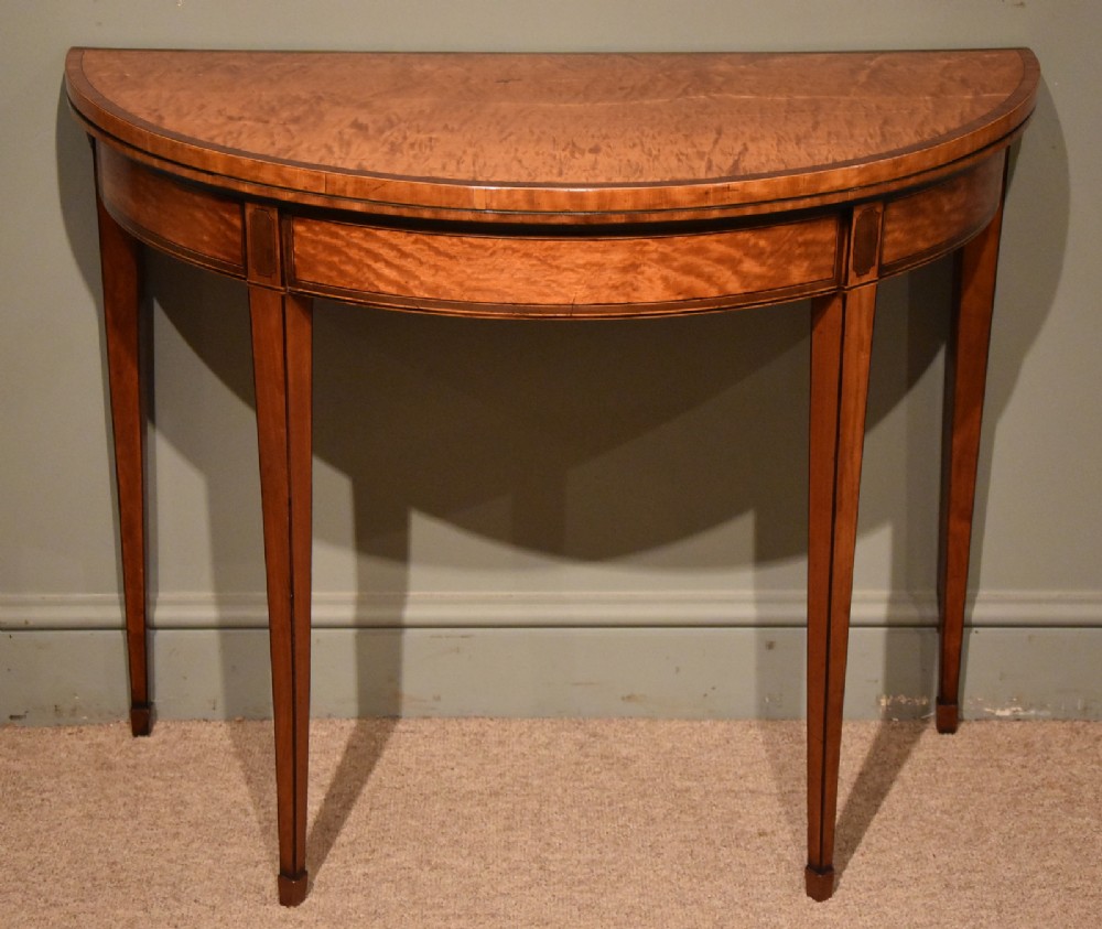 An Elegant George III Satinwood Card Table