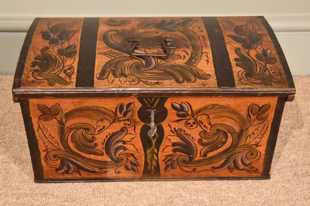 An Attractive Little Continental Painted Trunk