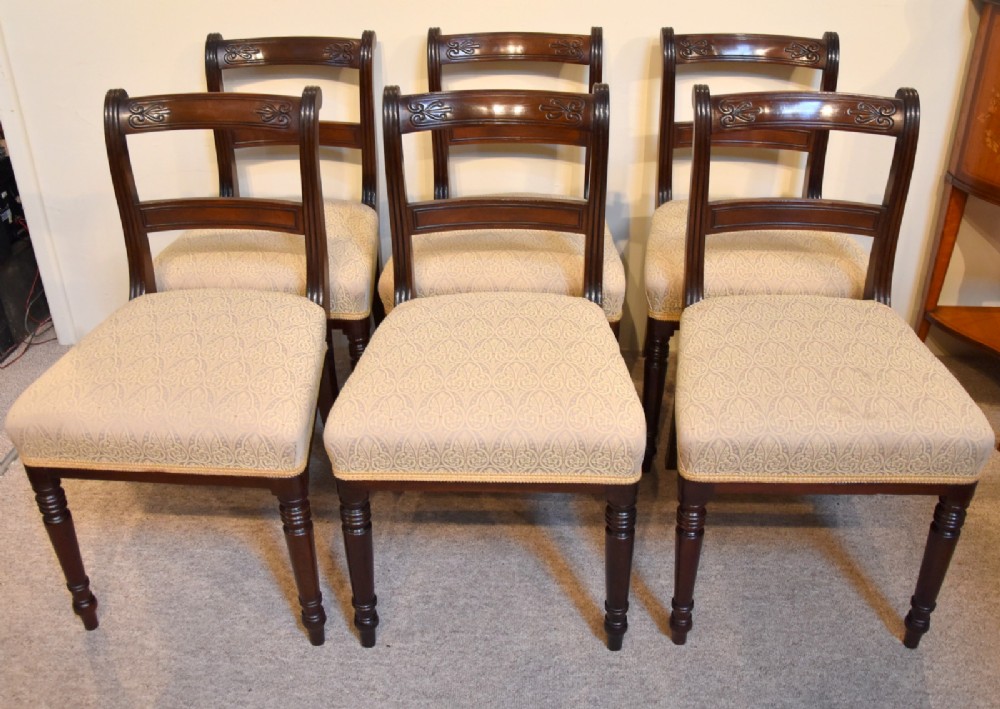 A Set of Six Regency Mahogany Dining Chairs