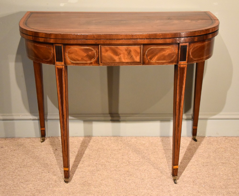 A Fine George III Mahogany Inlaid Scottish Card Table 
