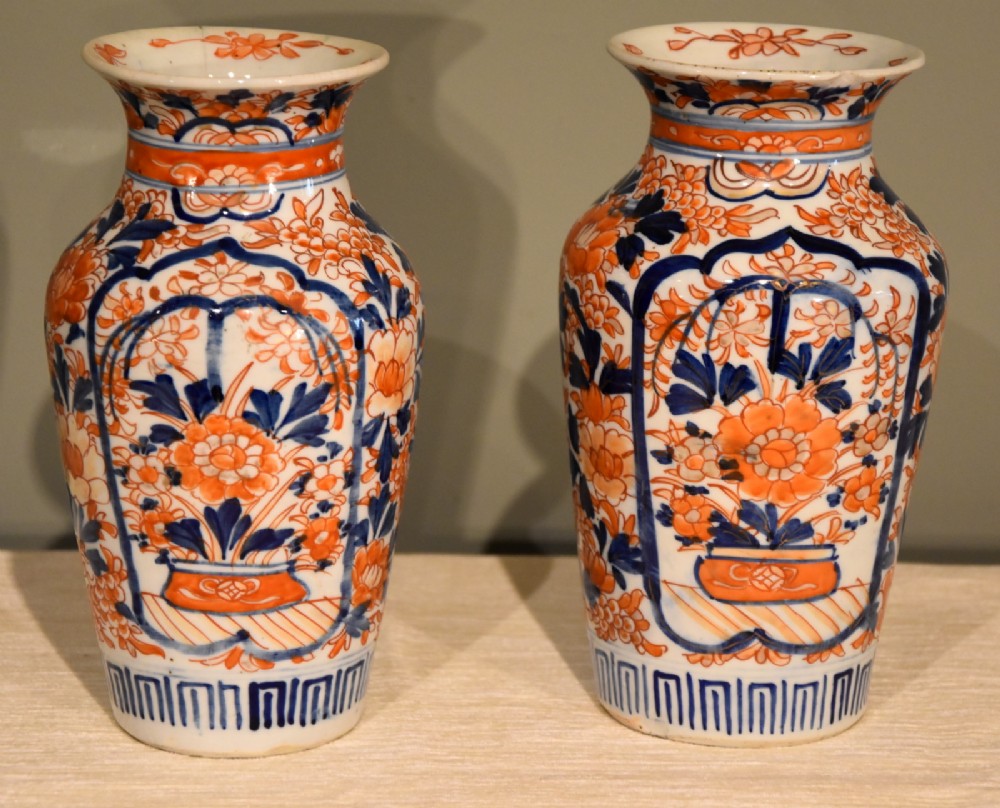 A Pair of Japanese Imar Vases