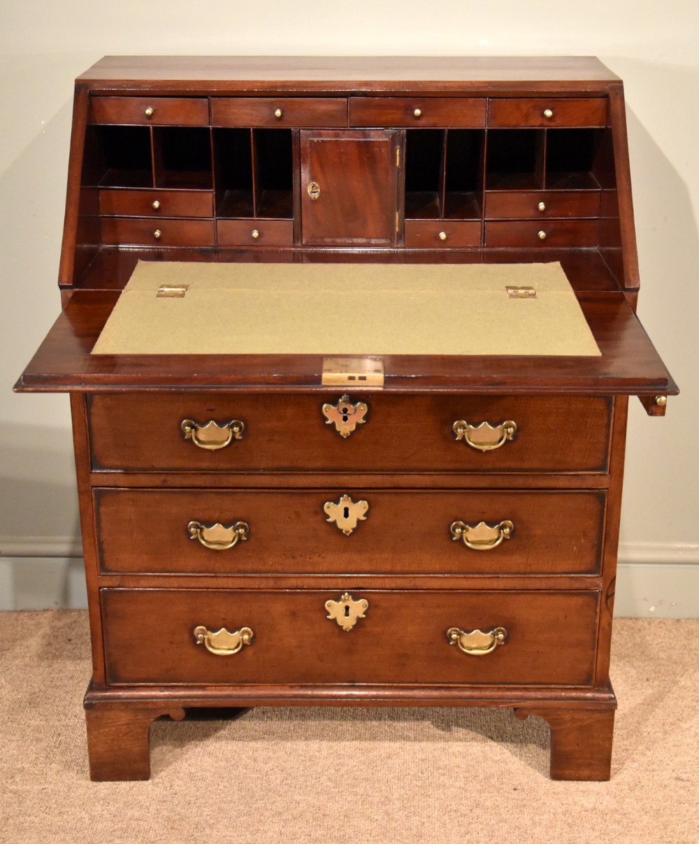 A Very Fine Small Early George III Mahogany Bureau