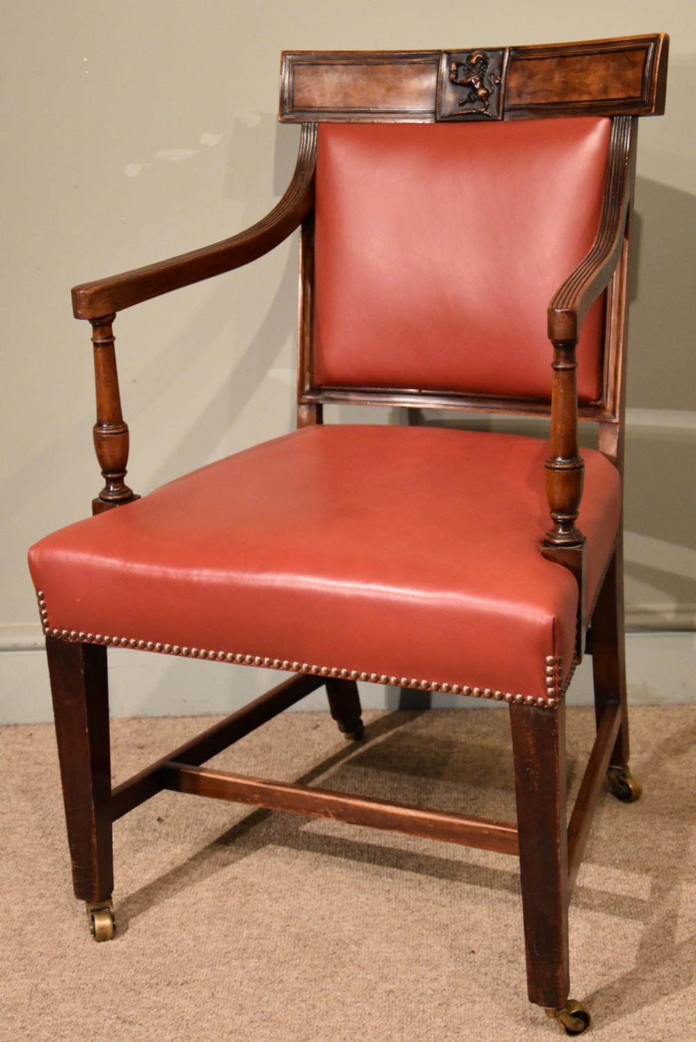 A Good Regency Period Mahogany Library Armchair 