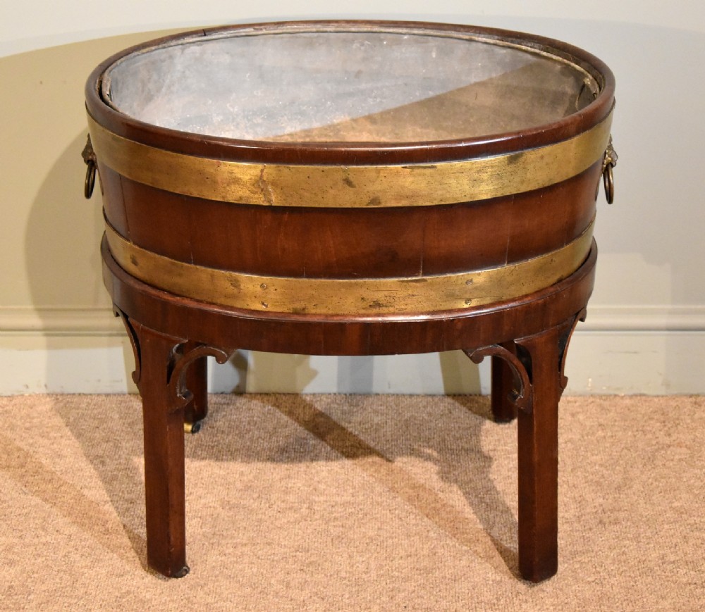 A Good George III Oval Mahogany Wine Cooler 