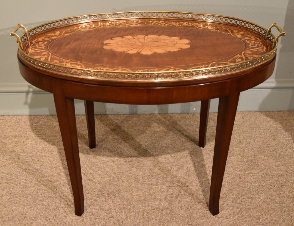 A Fine Late 19th Century Inlaid Mahogany Tray