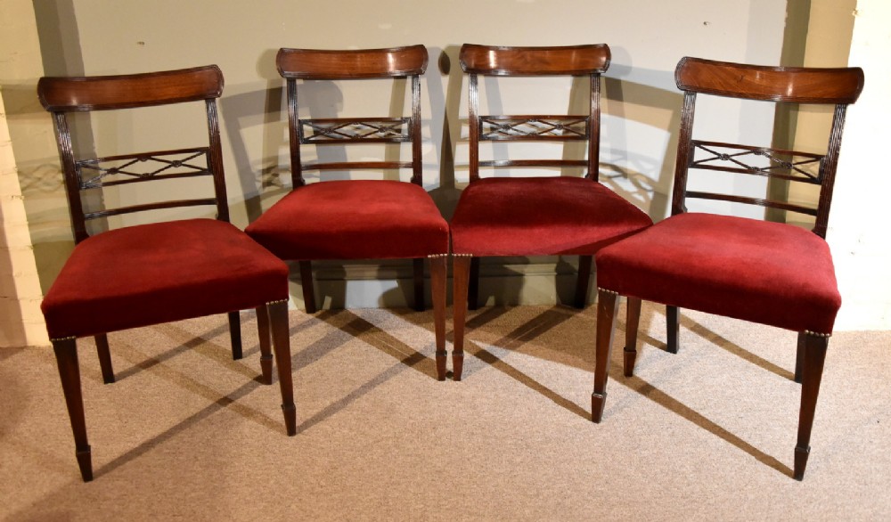 A Good Set of Four George III Mahogany Dining Chairs