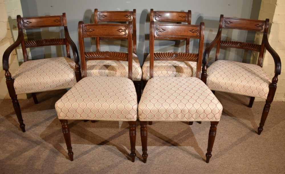 A Superb Set of Six Regency Period Mahogany Dining Chairs