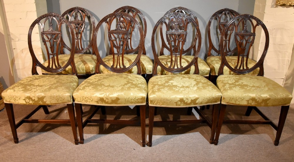  Set of Eight late 18th Century Hepplewhite Dining Chairs