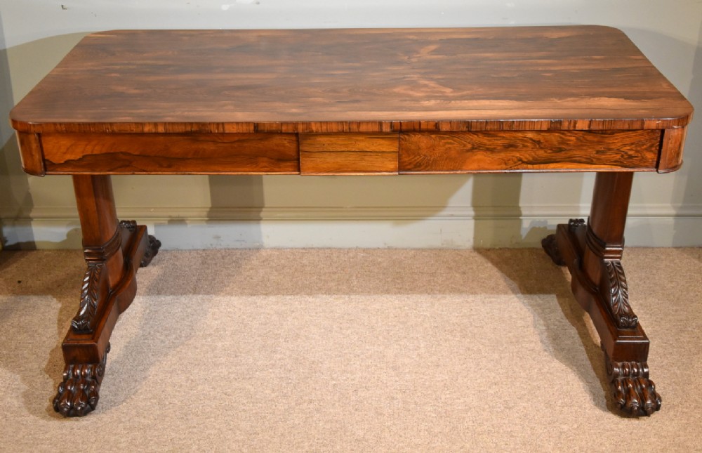 A Superb William IV Rosewood Library Table