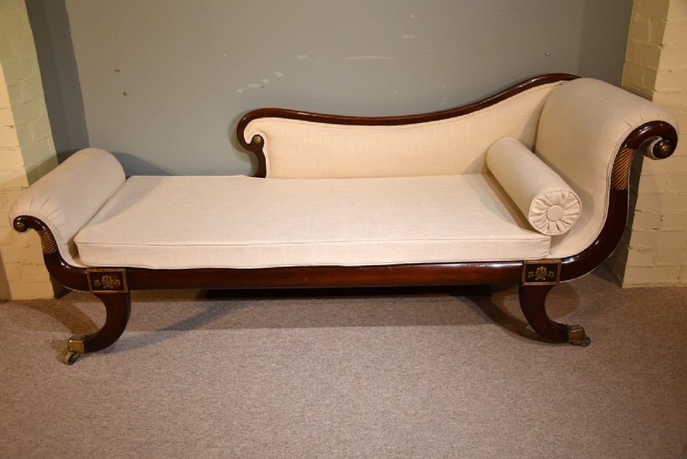 An Exceptional Regency Brass Decorated Chaise Longue 