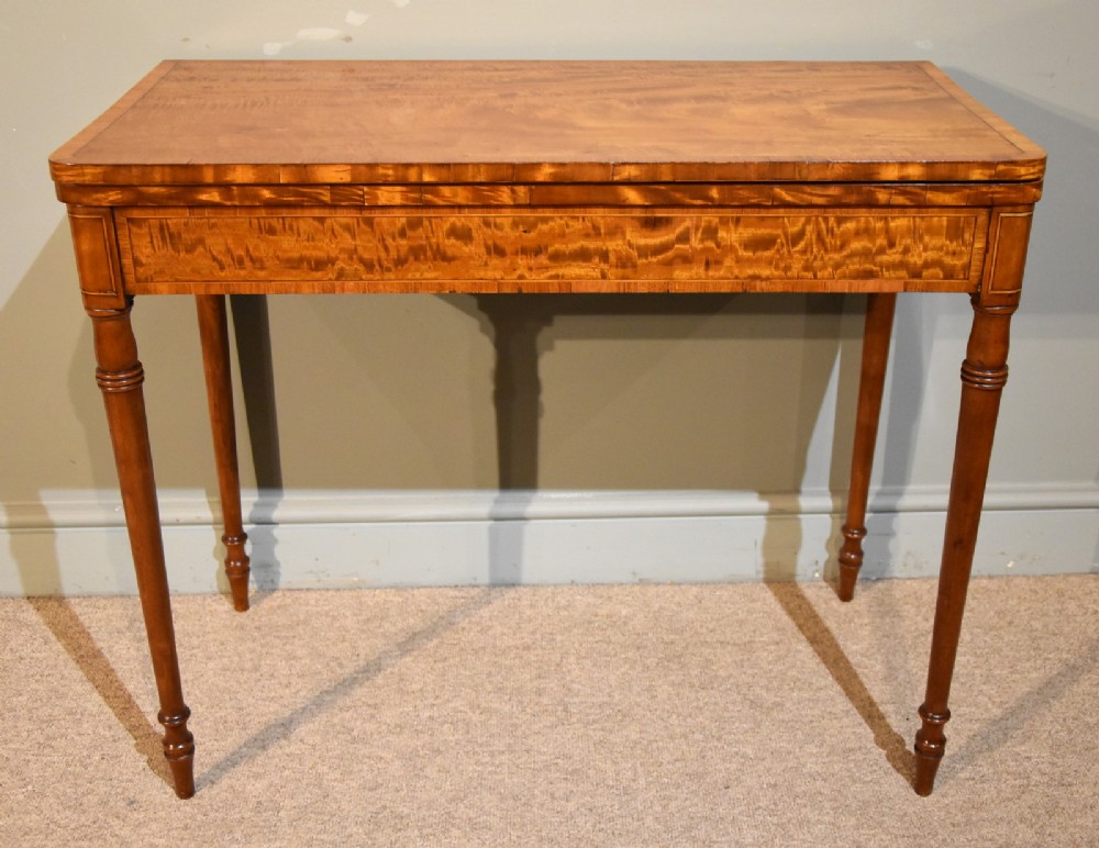 A Lovely George III Satinwood Card Table