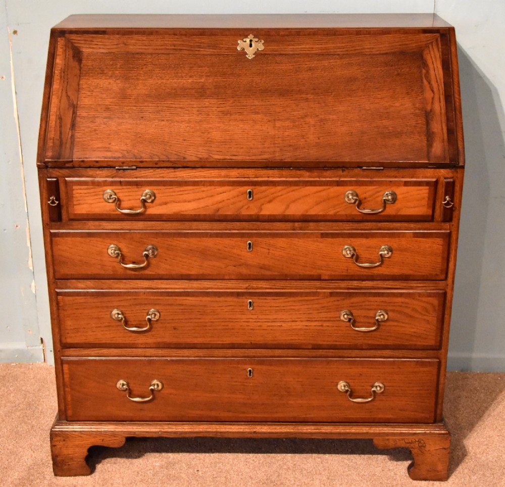 A Handsome George III Oak Bureau