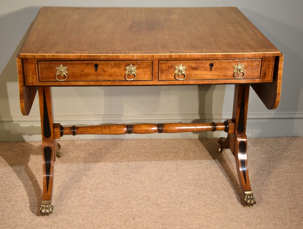A Good Regency Mahogany Inlaid Crossbanded Sofa Table