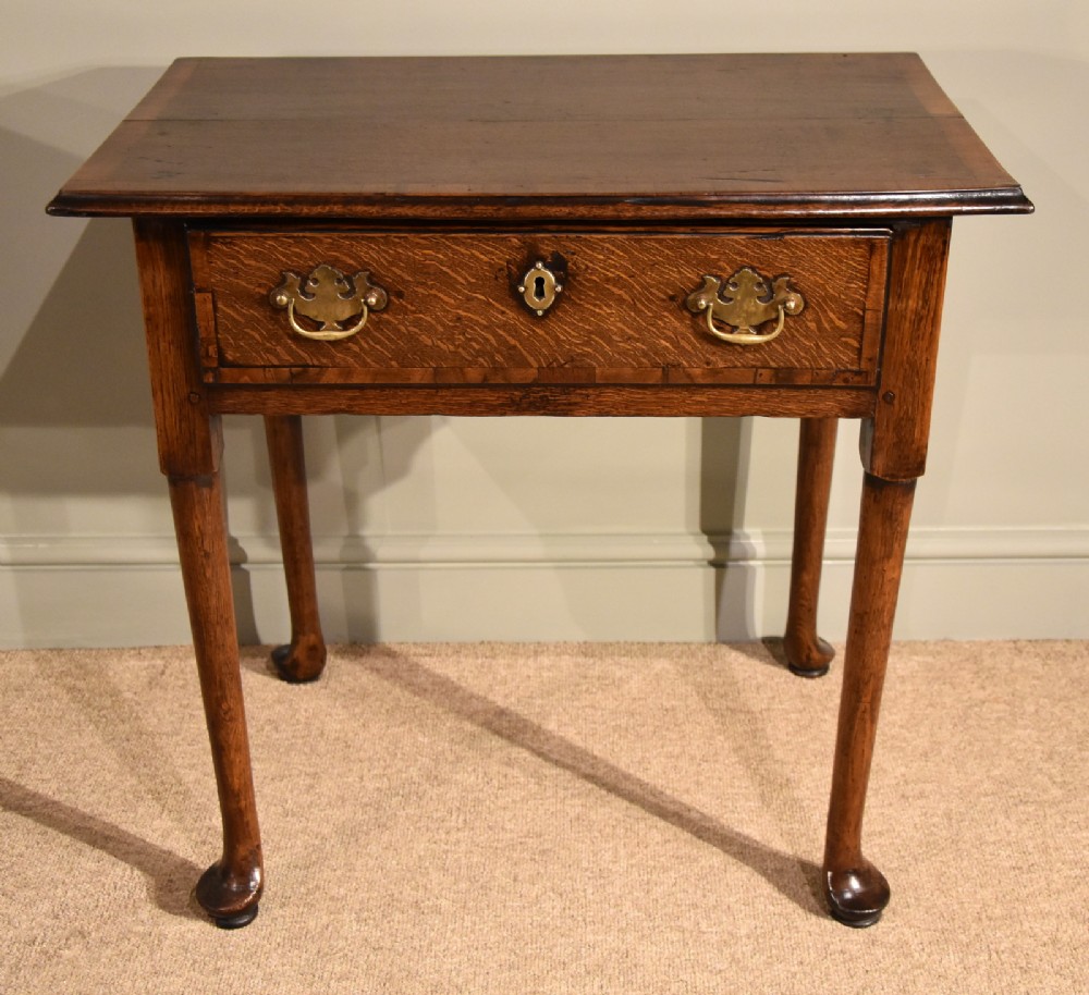 An Attractive George II Oak Single Drawer Lowboy