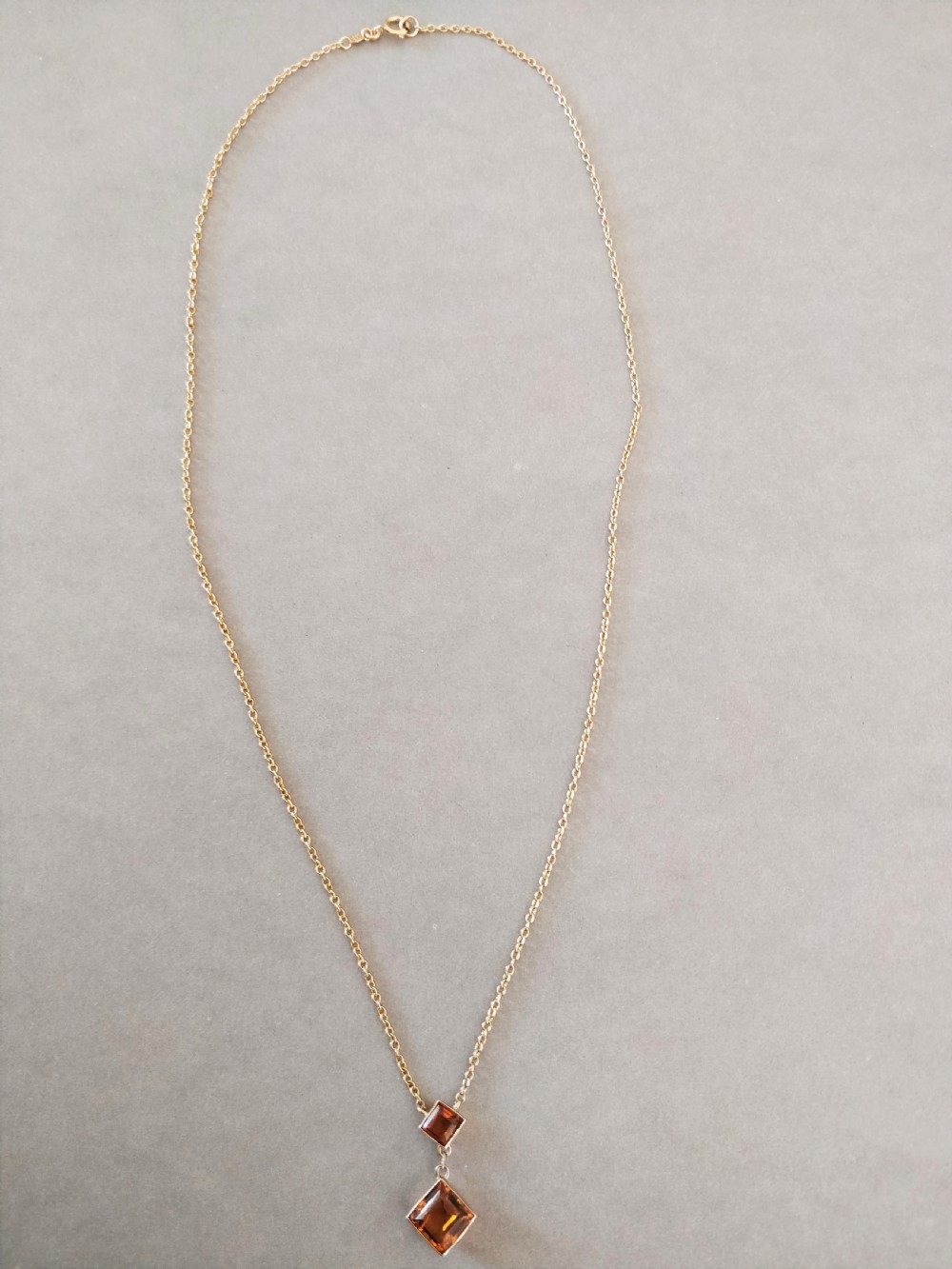 Art Deco 9ct Gold Necklace Pendant Citrine View III