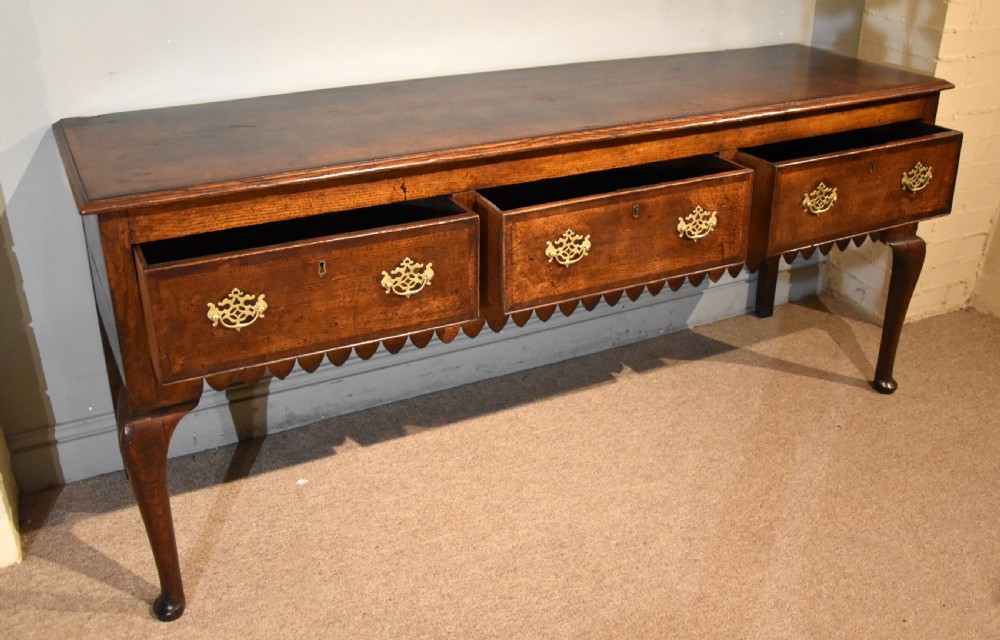 George II Oak Dresser With Scalloped Edge View IV