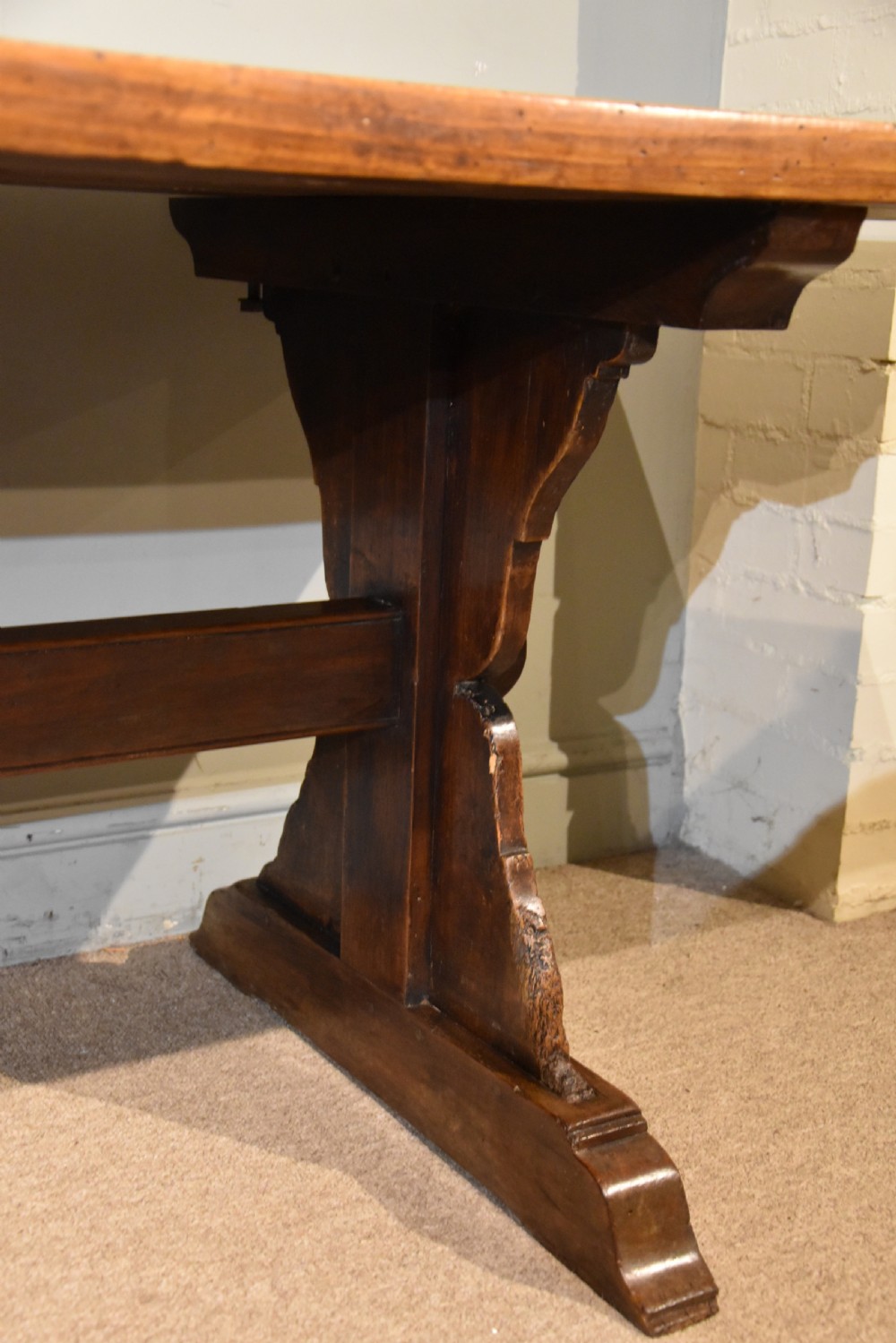 18th Century Beech Wood Farmhouse Dining Table View IX