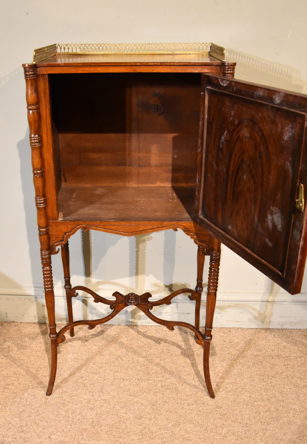 Pair Regency Simulated Rosewood Bedside commodes/ Cabinets View IV